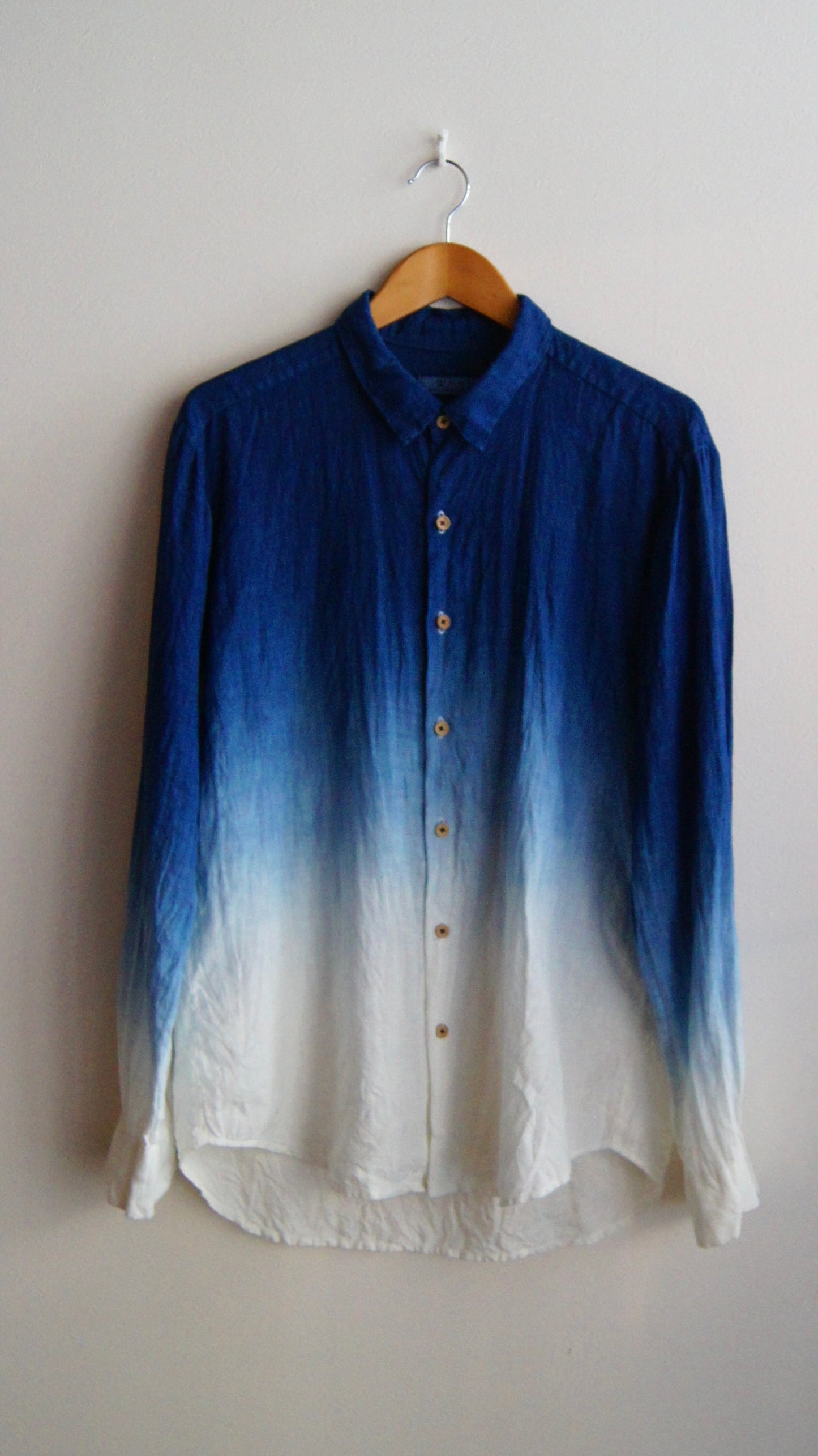 藍シャツ(長袖・レギュラーカラー)